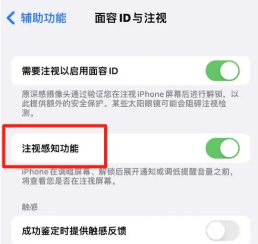 苹果手机怎么开启注视感知功能图片4